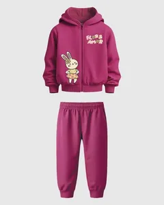 Conjunto Infantil Menina Jaqueta Com Capuz E Calça Em Moletom Malwee Kids Rosa - 1
