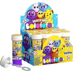 Kit Bolha de Sabão Bolofofos 60ML com Jogo Labirinto na Tampa Caixa com 12 Unidades Brasilflex Kit Bolha de Sabão Bolofofos 60ML com Jogo Labirinto 12 Unidades Brasilflex