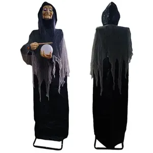 Boneco Bruxa Vidente Decoração Halloween Com Som E Movimento