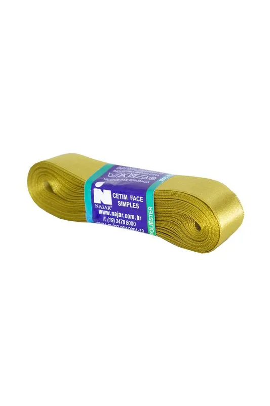 Fita de Cetim Nº05 22mm Peça com 10m Dourado