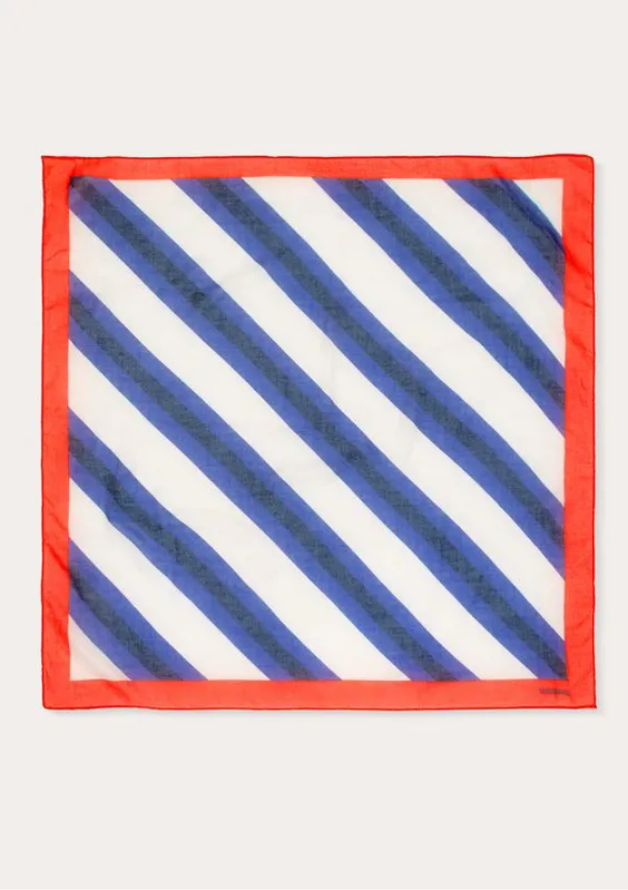 Lenço Feminino Grande Estampado Em Voil - Azul UNI