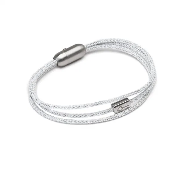 Pulseira Vênus de Cabo de Aço Branca Branco G