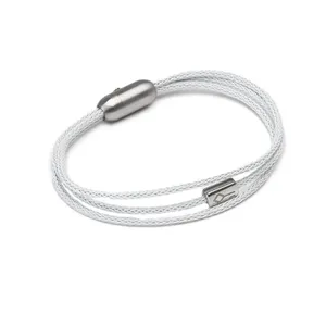 Pulseira Vênus de Cabo de Aço Branca Branco G