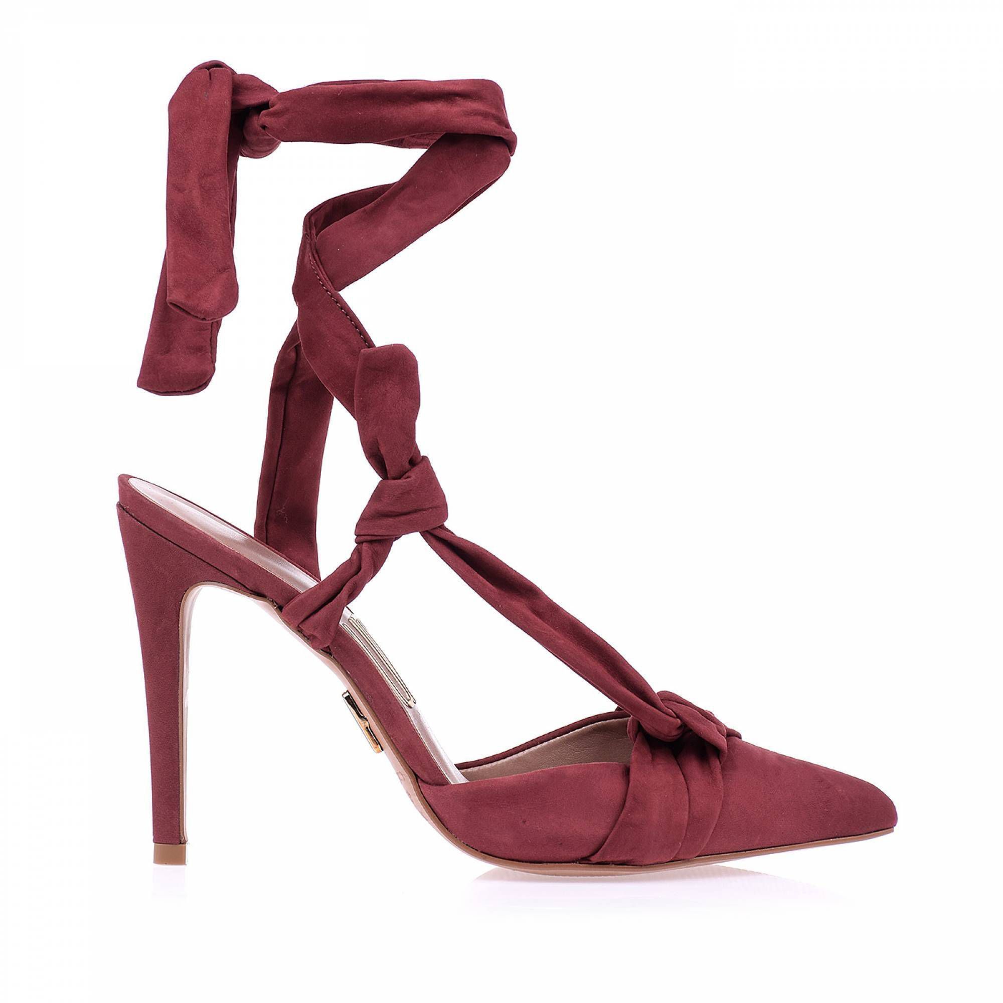 Scarpin Salto Alto Nobuk Wine