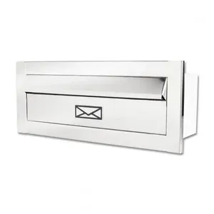 Caixa De Correio Jornal F Inox Brilhante 30 Cm Profundidade