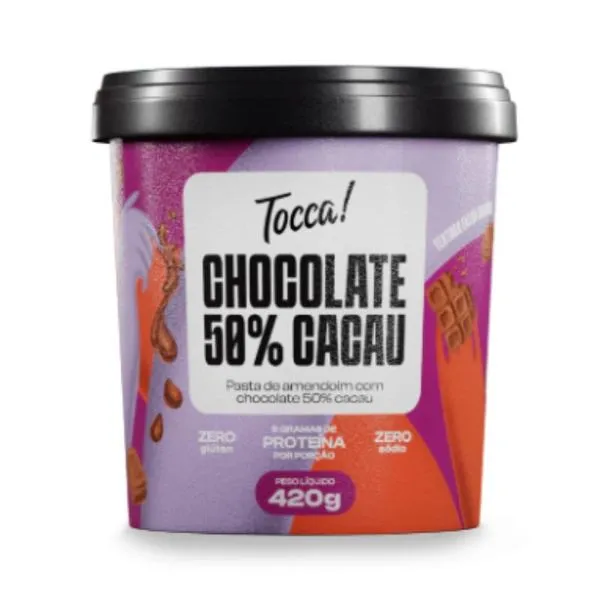 Pasta de Amendoim Tocca Chocolate 50% Cacau 420g PASTA DE AMENDOIM TOCCA CHOCOLATE 50% CA