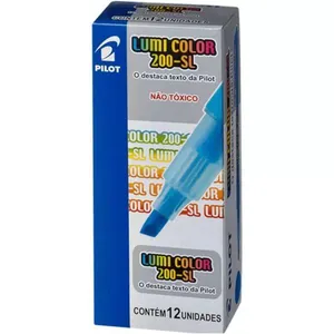Caixa Caneta Marca Texto Lumi Color 200sl - 12 Unidades - Pilot Azul