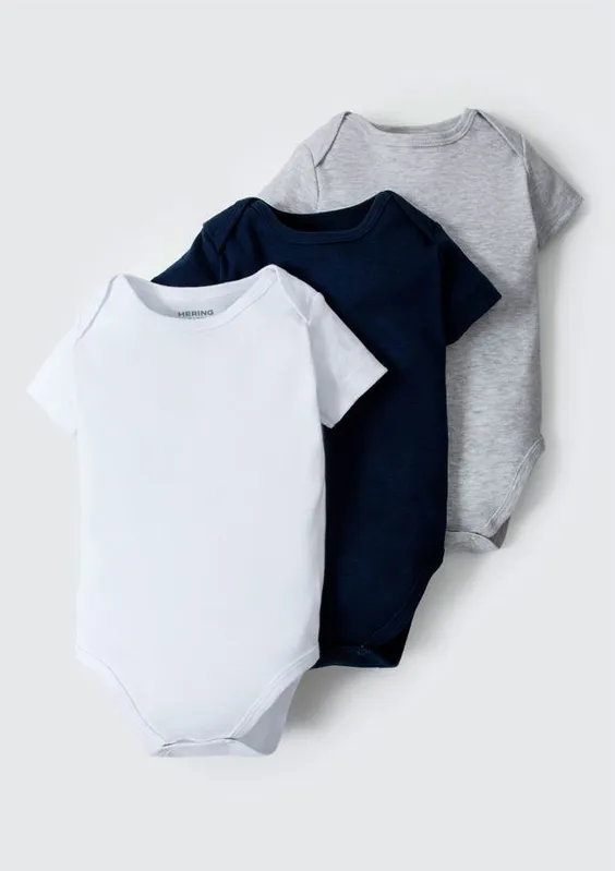 Kit Com 3 Bodies Bebê Unissex Em Ribana - Multicolorido RN