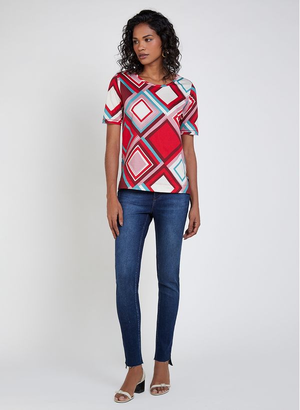 Blusa Estampa Geometrics Dudalina Feminina M
