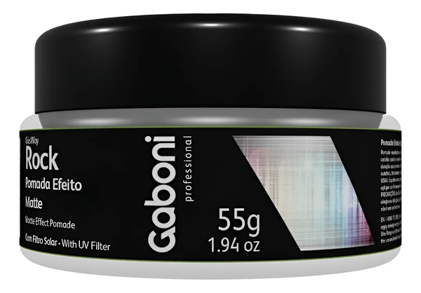 Pomada Gaboni Rock Matte 55g | Fixação Forte Masculina