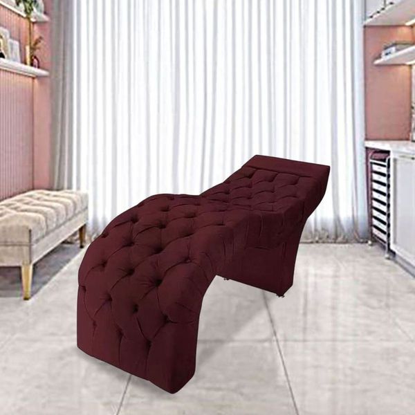 Maca Estofada Estética Cílios Salão Spa Suede Hellen Bordô