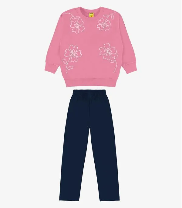 Conjunto Blusão com Legging Rovi Kids Rosa 16