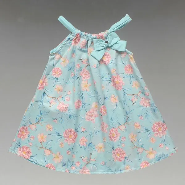 Vestido Flores e Pássaros - N2586 Azul - 10