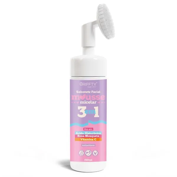Sabonete Facial Griffity Mousse Micelar 3 em 1 150ml