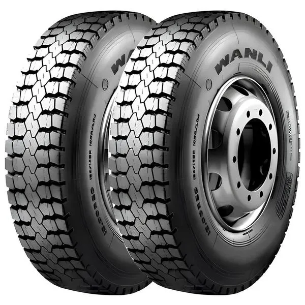 KIT 2 Pneu Wanli SDR01 215/75R17.5 Aro 17.5 135L 16 Lonas