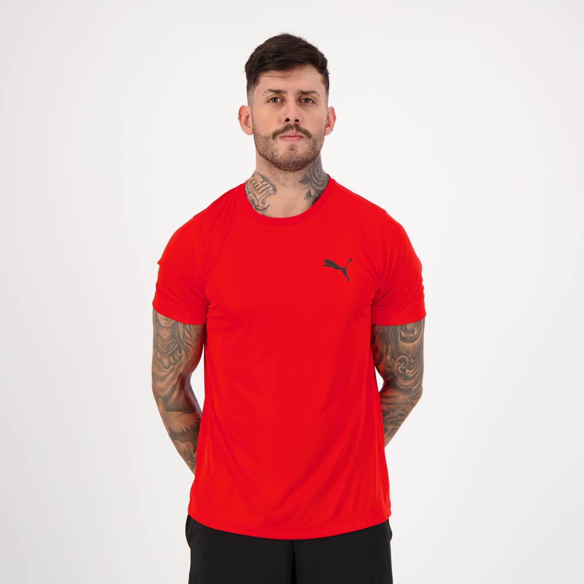 Camiseta Puma Active Small Logo 22 Vermelha