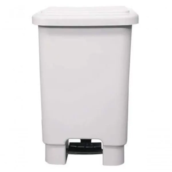 Lixeira 100L Retangular C/ Pedal Branca Lar Plasticos 261