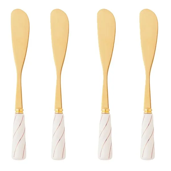 Conjunto de Espátulas Com Cabo Cerâmica Aço Inox Dourado 4 Peças 28894 - Wolff