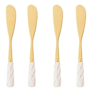 Conjunto de Espátulas Com Cabo Cerâmica Aço Inox Dourado 4 Peças 28894 - Wolff