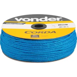Corda Multifilamento Trançada 6mm x 165m Azul - VONDER