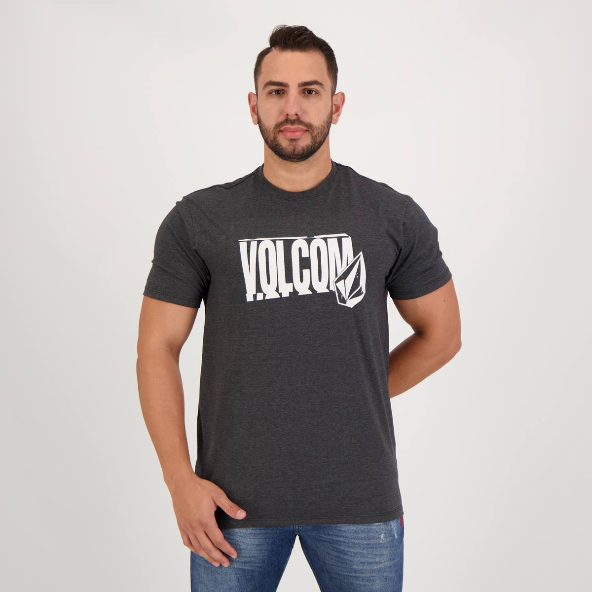 Camiseta Volcom Wordstone Preta Mescla