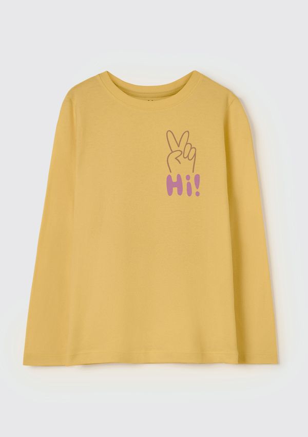 Blusa Infantil Menina Manga Longa Com Estampa Hering Kids - Amarelo 008