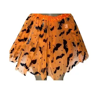 Saia Tule Partiu Festas Laranja Morcego Metalizada 40cm PAF367 (MP)