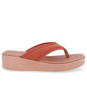 Chinelo Salto Plataforma Tecido Marrom 38