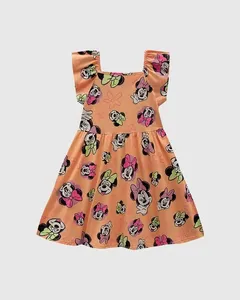 Vestido Infantil Rodado Minnie Mouse Disney Em Algodão Malwee Kids Laranja - 8
