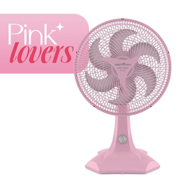 Ventilador Rosa 2 em 1 Britânia 6 Pás Maxx Force 60W BVT302 220V