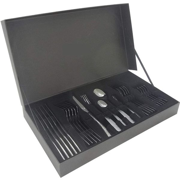 Faqueiro Inox 30 Peças com Maleta Preto