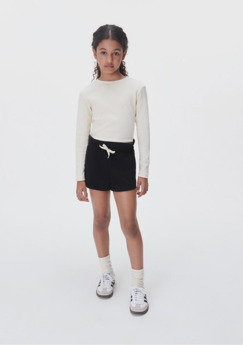 Blusa Manga Longa Infantil Menina Em Ribana - Creme 005