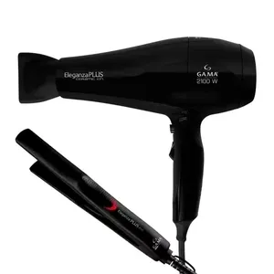 Kit Secador 2100W 127V + Prancha Bivolt 210C Gama Eleganza Plus