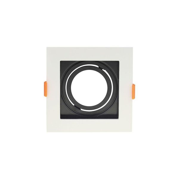 Spot De Embutir Recuado Astraled Berenices Para Lâmpada Par 20 Quadrado Branco Preto Sp-7622