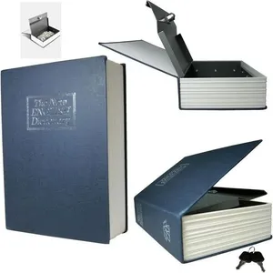 Cofre Camuflado Com Chave Livro Secreto Falso Porta Joias Dinheiro Documentos Em Metal Estante