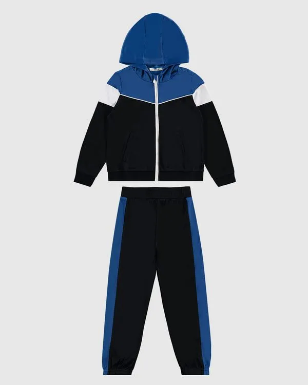 Conjunto Infantil Menino Jaqueta E Calça Em Malha Esportiva Malwee Kids Preto - 14