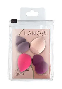 Kit de Esponjas Maquiagem Lanossi Mini 4 Unidades KIT ESPONJA MAQUIAGE