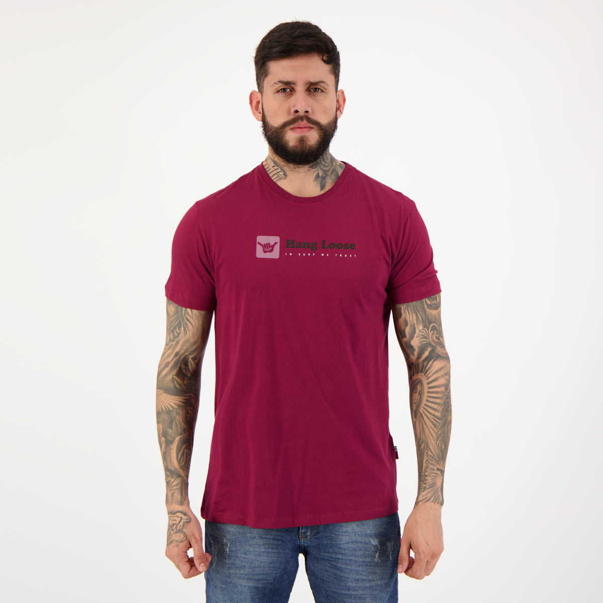 Camiseta Hang Loose Logo Vinho