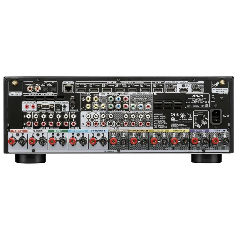 ( 220v ) Receiver Denon AVC-X4700H 8K 9.2 Canais Bluetooth Wifi Dolby Atmos Heos Wireless HDR HDMI