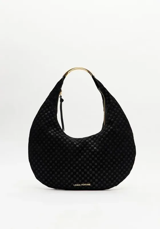 Bolsa Shoulder Couro Com Monograma Preto U
