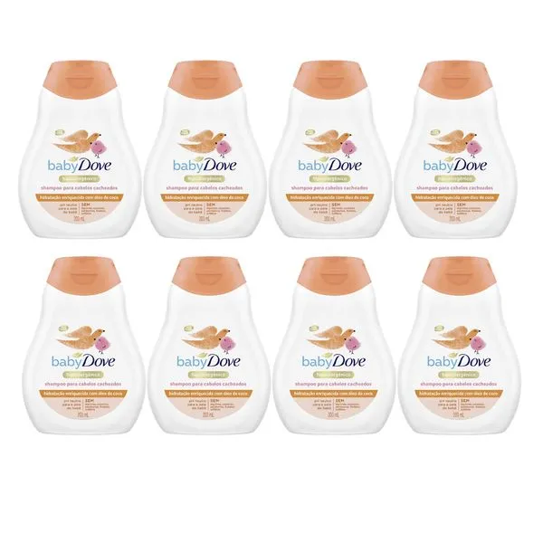 Kit Shampoo Baby Dove Cabelos Cacheados Hidratação Enriquecida 200ml - 8 Unidades