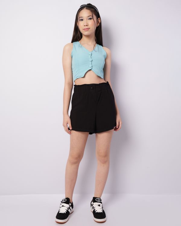 Short Juvenil Curto Viscose Preto 14