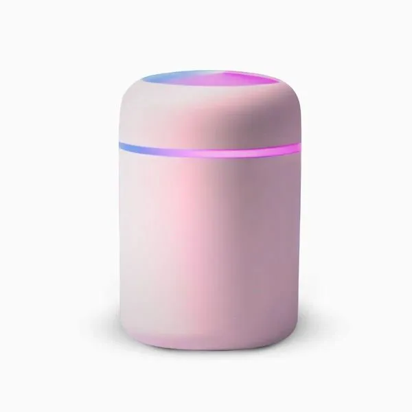 Umidificador Portátil Ultrassônico Com Luminária Led – Compacto, Silencioso E Multifuncional - Rosa