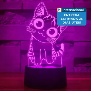 Luminária Ichony 3D Gato A-MBI