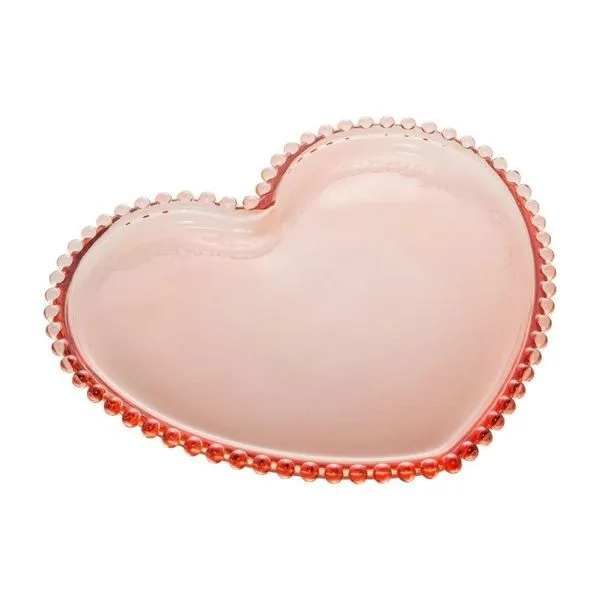 Prato Cristal Wollf Coração Pearl Rosa 28453 (MP)