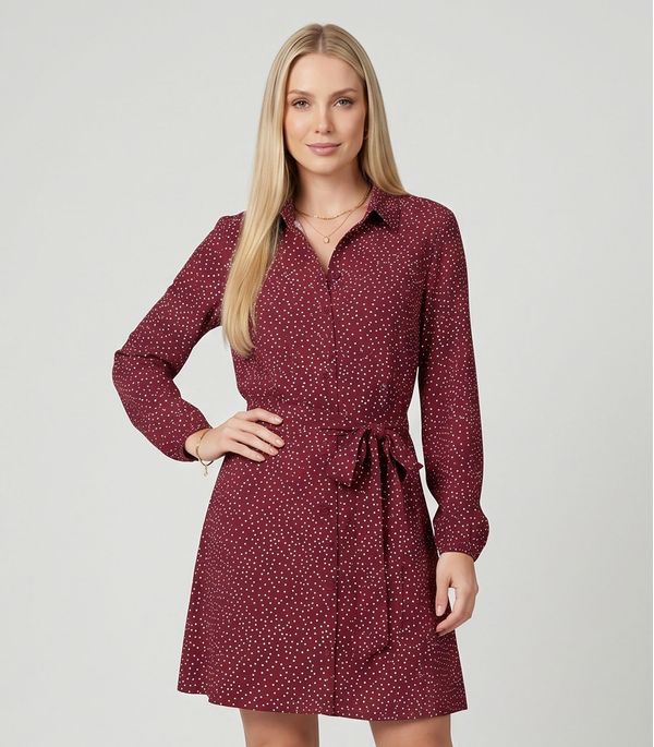 Vestido Feminino Manga Longa Bufante Endless Vermelho P