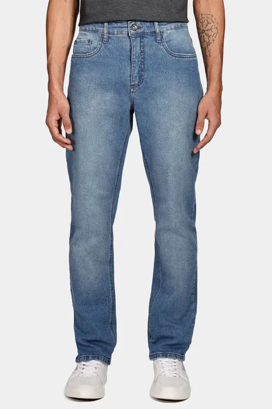 Calça Jeans Regular Média Vintage Azul Médio - 46