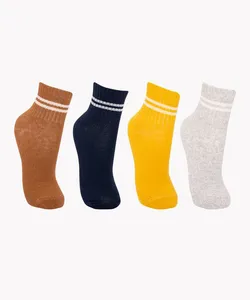 kit de 4 pares de meias infantis cano médio multicolor 34-37