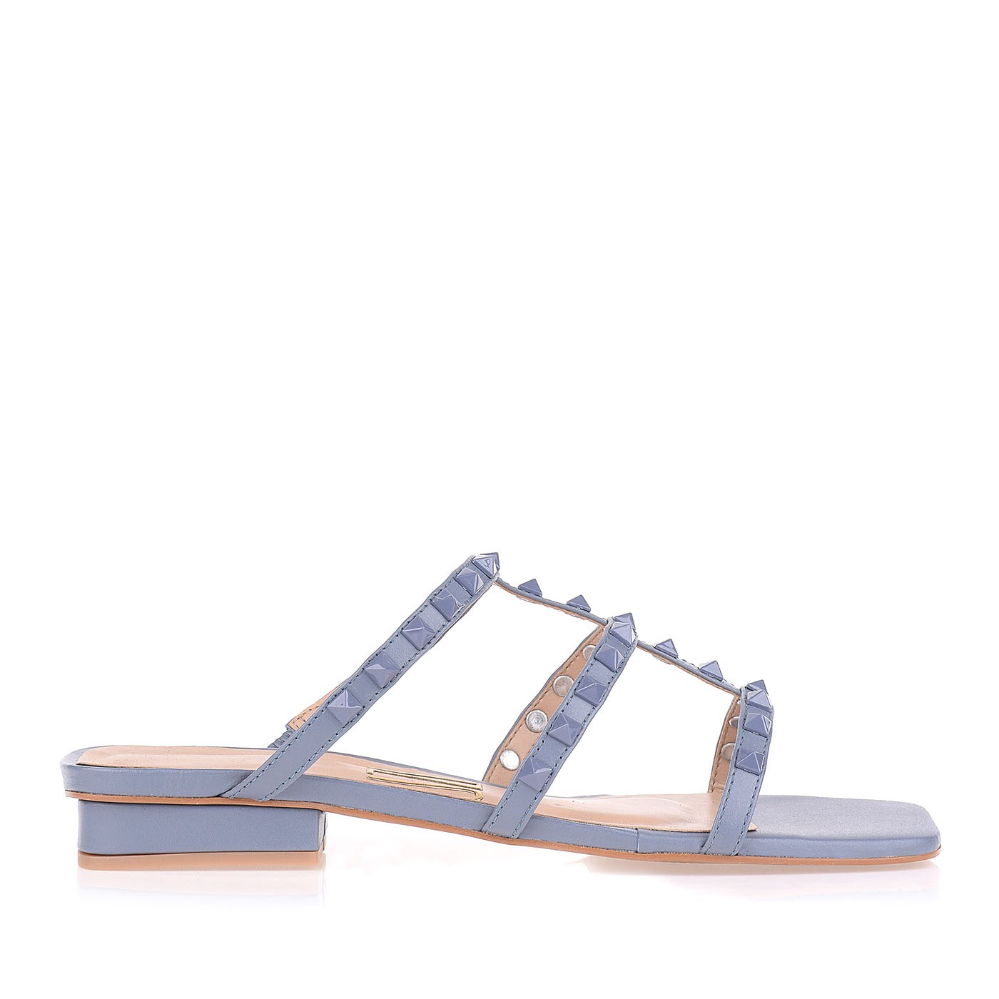 Flat Salto Baixo New Couro Denim