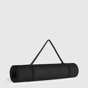 Tapete para Yoga Mat Colchonete para Exercício em Casa com Amortecimento e Isolamento Preto OEM Tapete para Yoga Mat Colchonete com Alça de Transporte e Amortecimento Preto OEM
